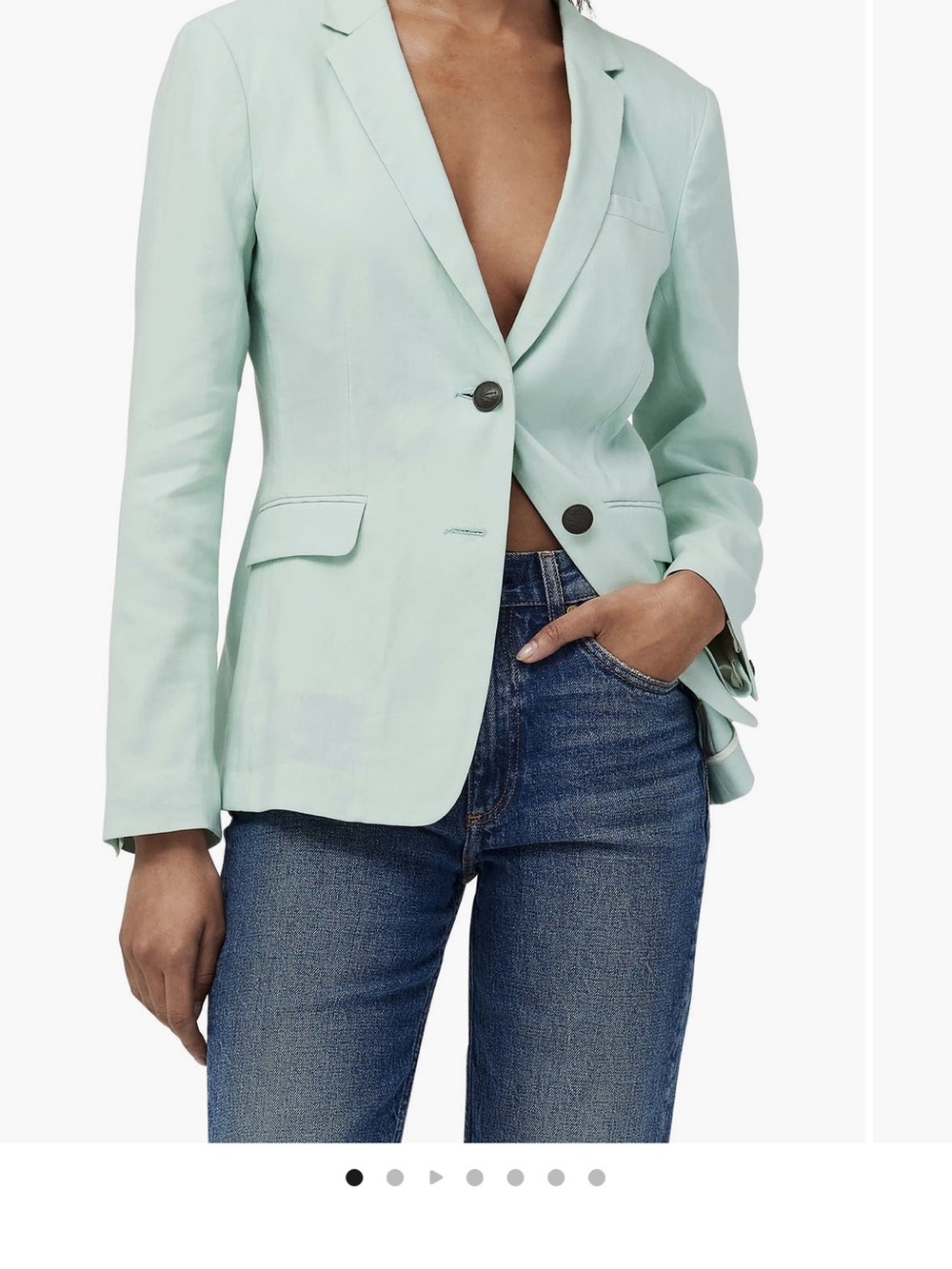 rag & bone Mint Green Single-Button Tailored Blazer size 14 like new!